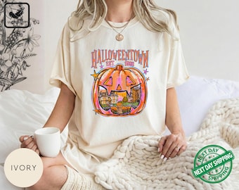 Comfort Colors® Halloweentown University Vintage Shirt, Est 1998 Halloween Tee, Retro Pumpkin Graphic Tee