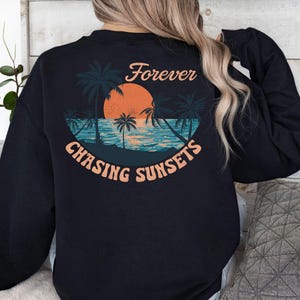 Sunset Sweatshirt - Beach Sweater - Beach Hoodies - Oversized Beachy Crewneck - Coconut Girl Surf Hoodie - Beach Sweatshirt image 5