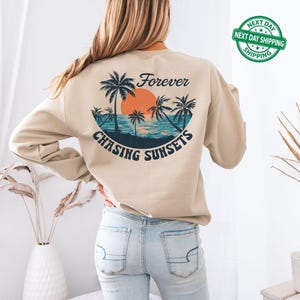 Sunset Sweatshirt - Beach Sweater - Beach Hoodies - Oversized Beachy Crewneck - Coconut Girl Surf Hoodie - Beach Sweatshir