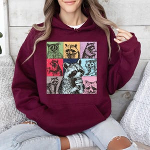Funny Raccoon Coffee Sweatshirt, Trash Panda Meme Sweater, Cute Animal Humor Hoodie, Sarcastic Coffee Lover Gift, Cozy Fall Top image 4