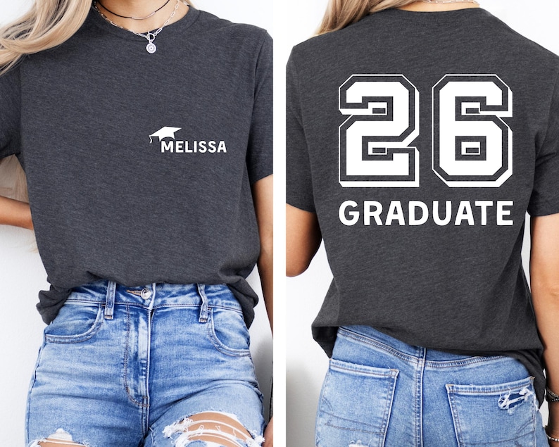Grad 26 Letters Personalized Graduate 2026 Shirt, Graduate 26 Shirt, Graduation 2026 ...