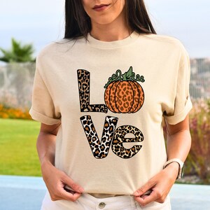 Love Fall Y&#39;All Shirt, Leopard Print Fall Shirt, Thanksgiving,Hello Pumpkin, Fall Vibes, Peace Love Thanksgiving, Family Thanksgiving Shirt