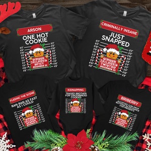 Family Christmas Shirt, Group Matching Christmas outfits, Funny Gingerbread Inmate Christmas Party Tees, Matching Family Christmas Shirts