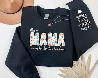 Personalized Mama Sweatshirt with Kids Names, Mom Custom Names Sweatshirt, Custom Mom Sweater, Personalized Mom Hoodie, Custom Gift for Mom