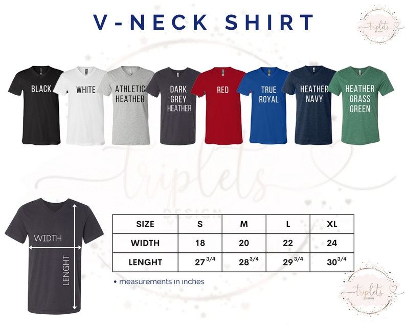 the v - neck shirt sizes chart for men and women