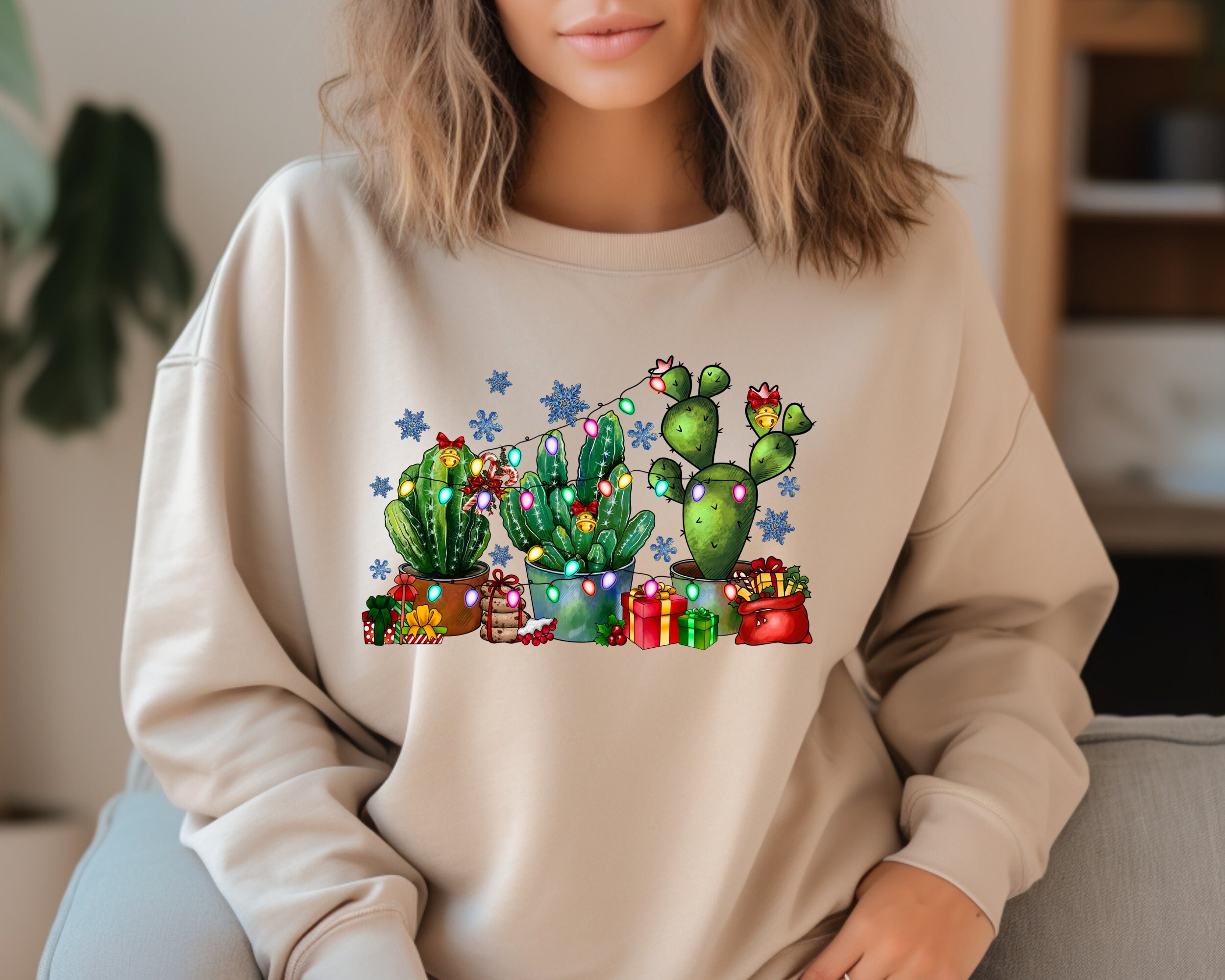 Cactus sweatshirt women's cheap