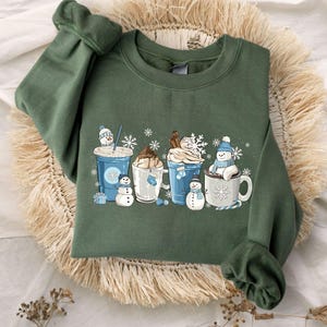 Winter Coffee Cups Sweatshirt, Winter Sweatshirt, Cozy Season Sweater, Winter Sweater, Winter Hoodie, Coffee Hoodie, Coffee Lover Gift Bild 3