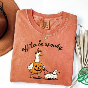 Comfort Colors® Off To Be Spooky Shirt, Funny Ghost Gooses Clothes, Ghosts Dog Tee, Gift for Spooky Season Lovers Clothing, Dachshund Tees