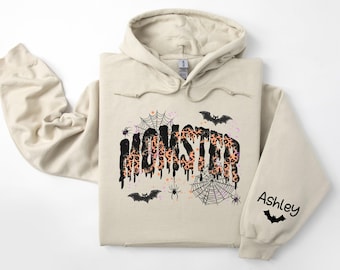 Custom Halloween Mom Sweatshirt, Momster Sweatshirt for Halloween, Spooky Season Crewneck,Funny Halloween Mama ,Gift for Mom Halloween Shirt