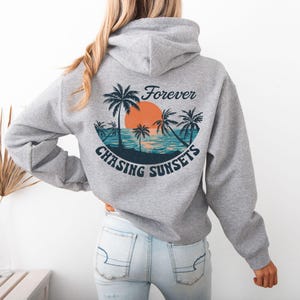 Sunset Sweatshirt - Beach Sweater - Beach Hoodies - Oversized Beachy Crewneck - Coconut Girl Surf Hoodie - Beach Sweatshirt image 2