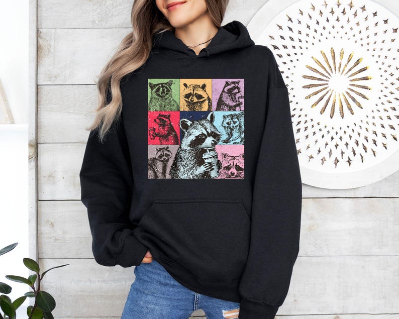 Funny Raccoon Coffee Sweatshirt, Trash Panda Meme Sweater, Cute Animal Humor Hoodie, Sarcastic Coffee Lover Gift, Cozy Fall Top image 6