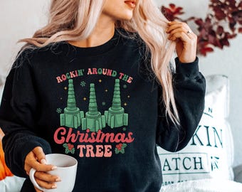 Rockin' Around The Christmas Tree Shirt, Nurse Respiratory Therapist Christmas Shirt, Funny RT Xmas Trees Shirt, ICU Rn RRT Holiday Gifts