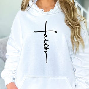 Faith Sweatshirt, Faith Gift, Christian Sweatshirt, Faith Cross Sweatshirt, Christian Gift, Love and Grace Hoodie, Vertical Cross Sweatshirt image 6