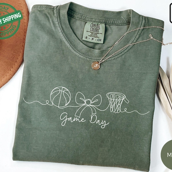 Maillot de basket-ball Comfort Colors® le jour du match, t-shirt de basketball, t-shirt du jour du match, cadeau pour maman