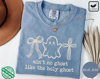 Ain't No Ghost Like the Holy Ghost T-Shirt, Retro Christian Halloween Tee, Faith Based Ghost Shirt