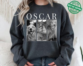 Custom Pet Photo Sweatshirt, Personalized Dog Or Cat Portrait Hoodie, Pet Picture Memorial Gift For Dog Mom Or Dad, Pet Loss Remembrance