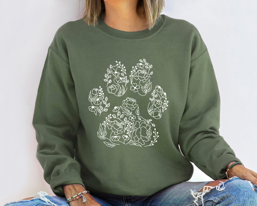Striped Pink Paw Men's Sweatshirt