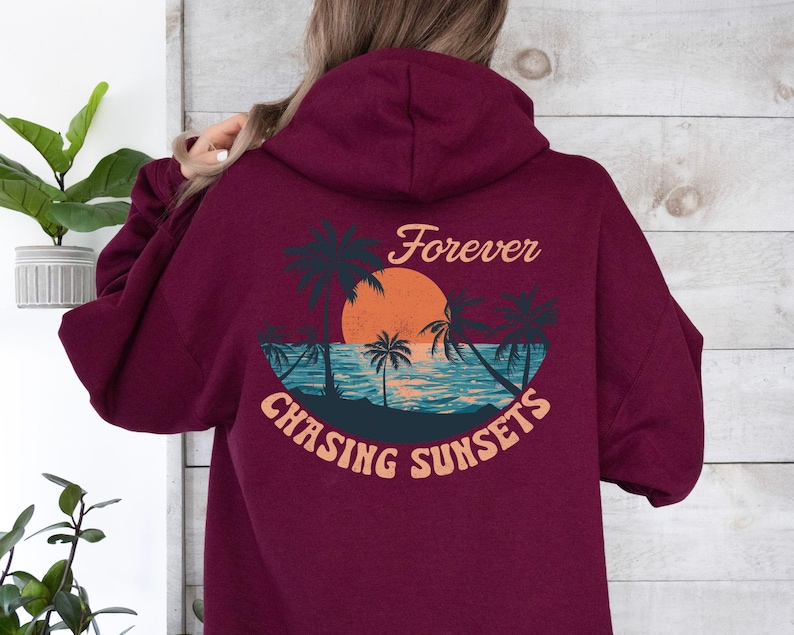 Sunset Sweatshirt - Beach Sweater - Beach Hoodies - Oversized Beachy Crewneck - Coconut Girl Surf Hoodie - Beach Sweatshirt image 6