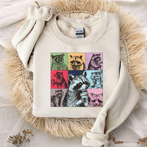 Funny Raccoon Coffee Sweatshirt, Trash Panda Meme Sweater, Cute Animal Humor Hoodie, Sarcastic Coffee Lover Gift, Cozy Fall Top image 2