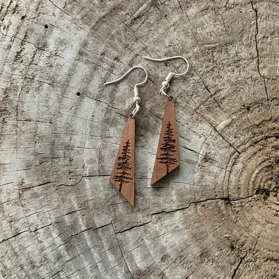 Wood dangle hotsell earrings