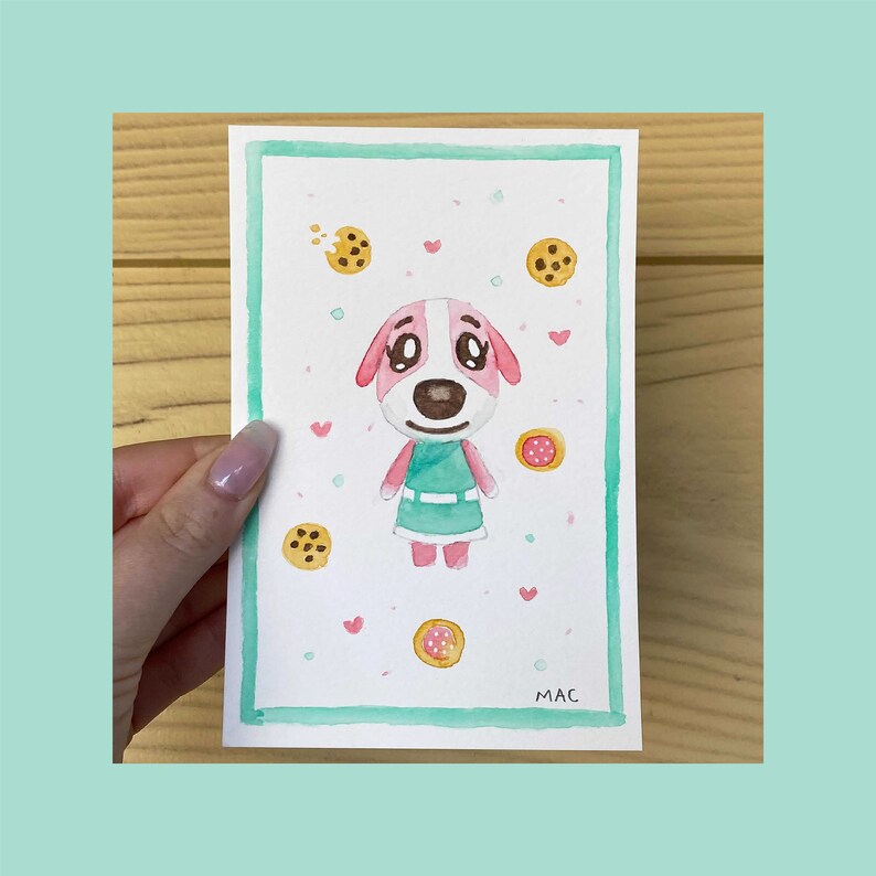 Cookie 4 x 6 Painted Animal Crossing Villager Etsy