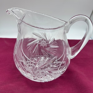 Vintage 1970s lead crystal water pitcher