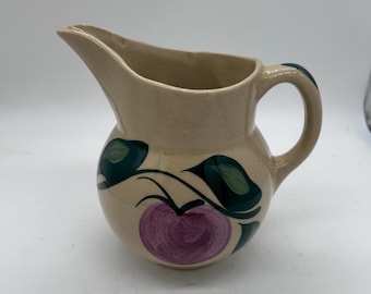Vintage Watt Pottery 3-leaf & apple creamer