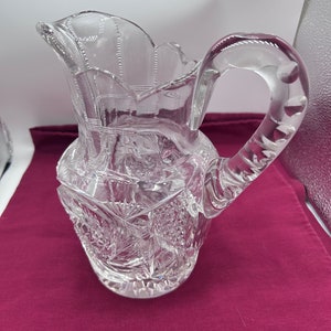 Vintage cut crystal water pitcher