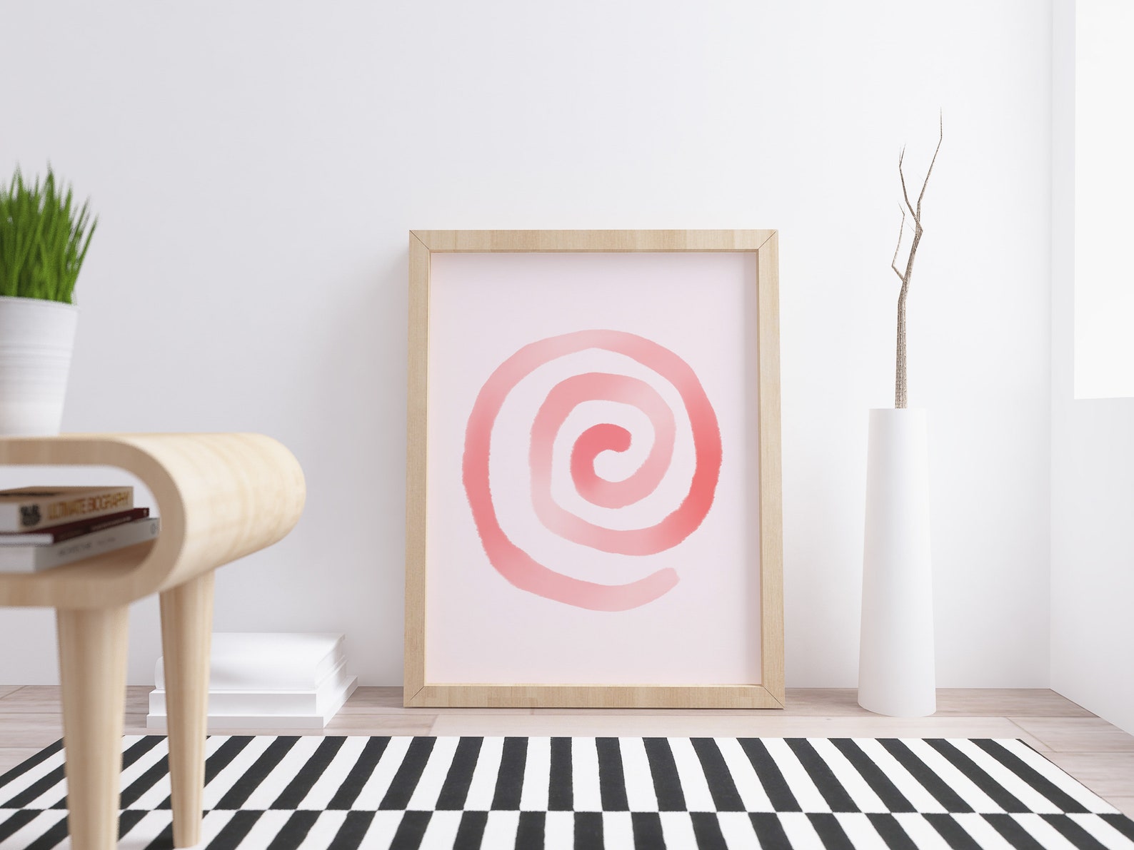 Pink Set of 3 wall art blush pink printable Abstract