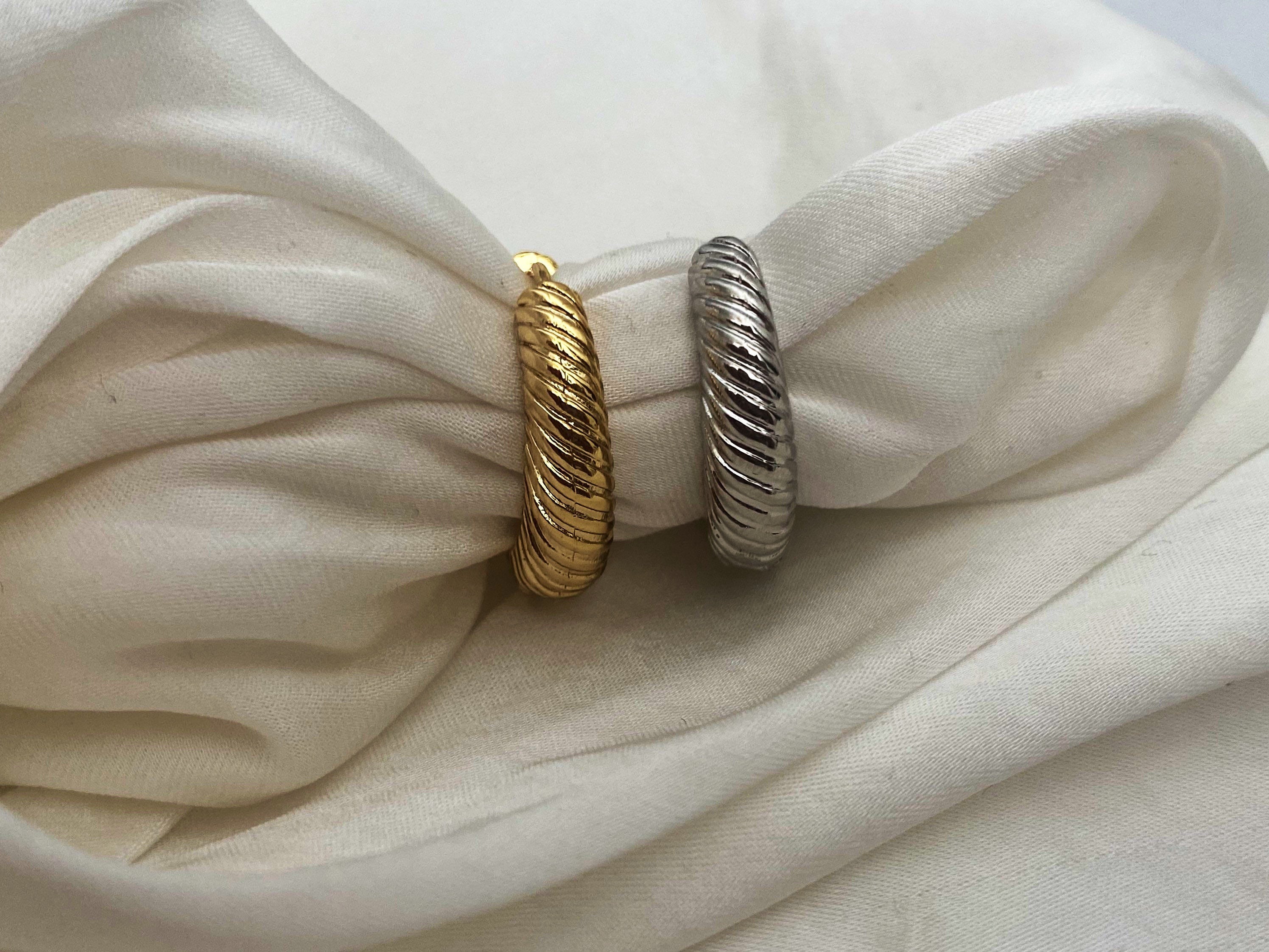 Sterling Silver Chunky Tube Hoop Earrings