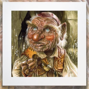 Hoggle labyrinth art print - labyrinth watercolor print- labyrinth dwarf art print