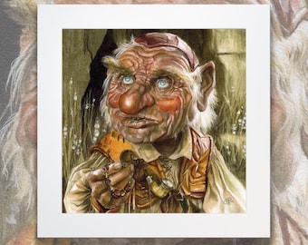 Hoggle labyrinth art print - labyrinth watercolor print- labyrinth dwarf art print