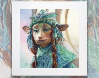 Ethri print - The Dark Crystal maudra Ethri drawing - Age of Resistance Ethri watercolors portrait