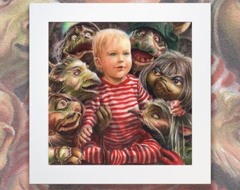 Toby labyrinth with goblins - Toby labyrinth art print