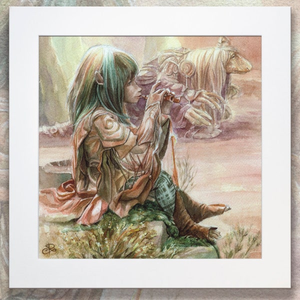 Gelfling Jen-afdruk - The Dark Crystal Jen - Gelfling Jen-schilderij