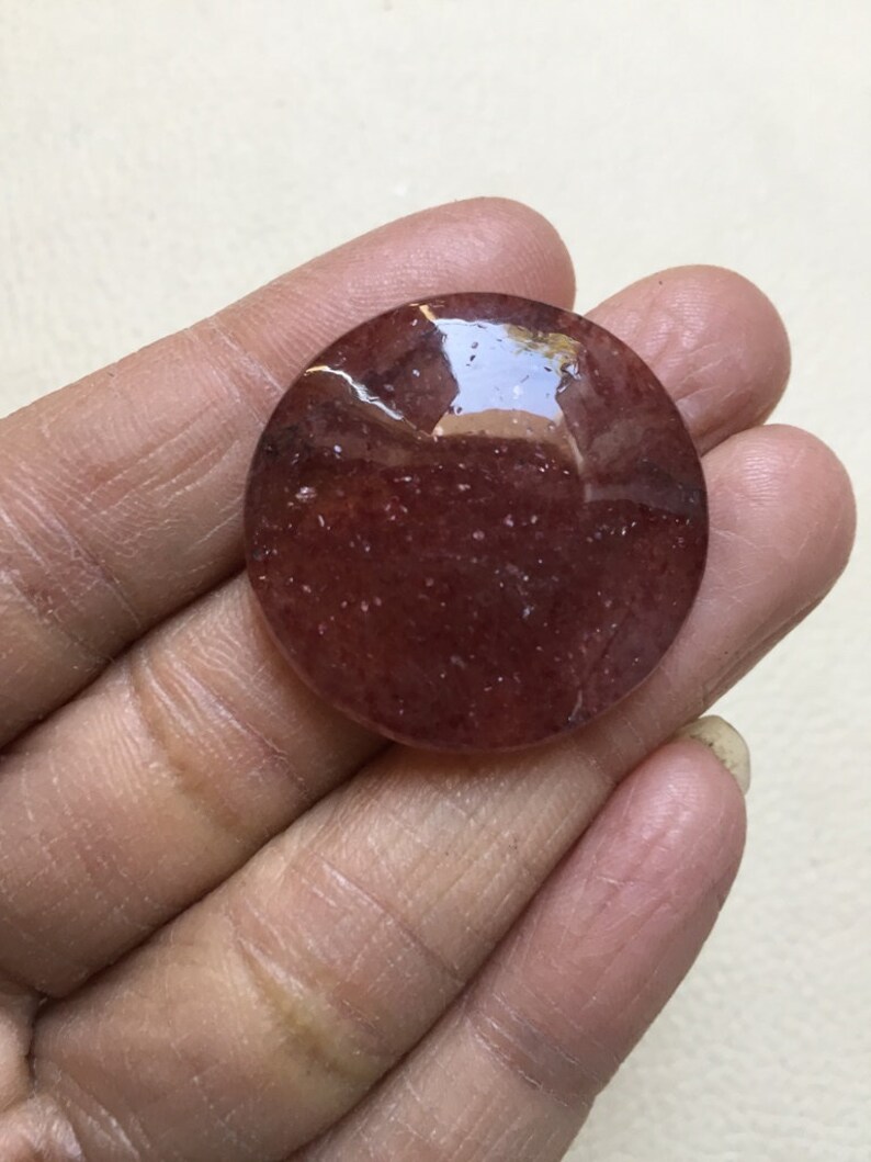 Strawberry Quartz Cabochon 1 Piece Size 29 MM Approximately