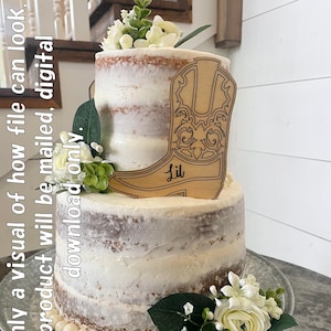Western Boot Cake Topper Digital File - SVG Digital Download