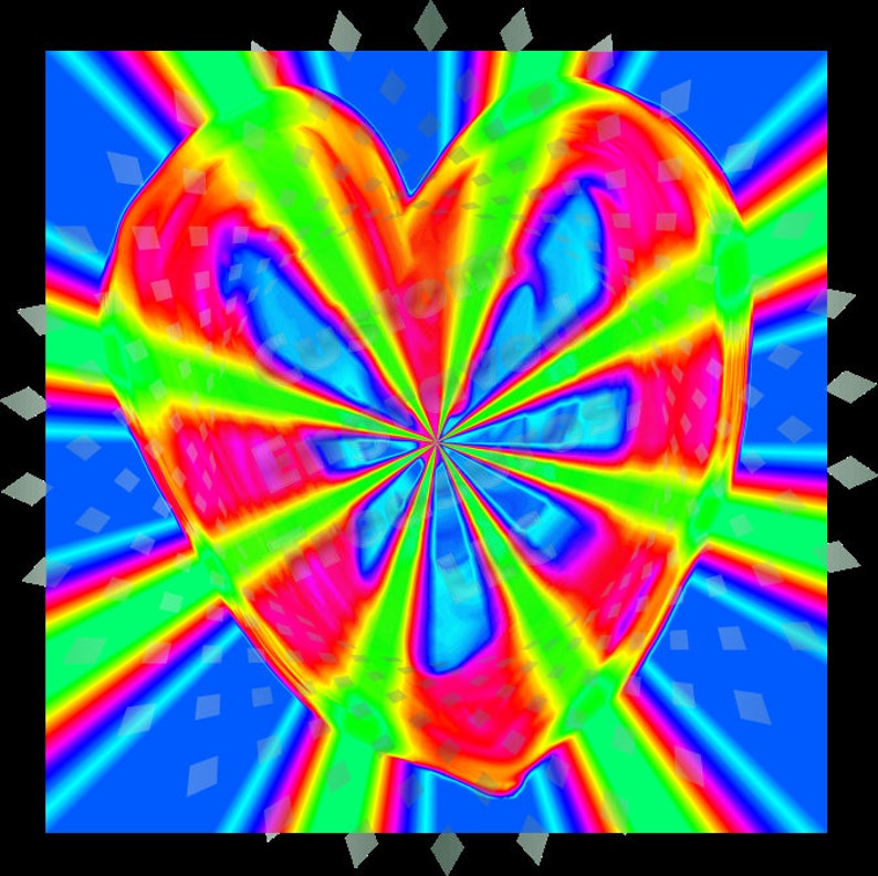 Heart With Rays Clipart - PNG Digital Download - Etsy
