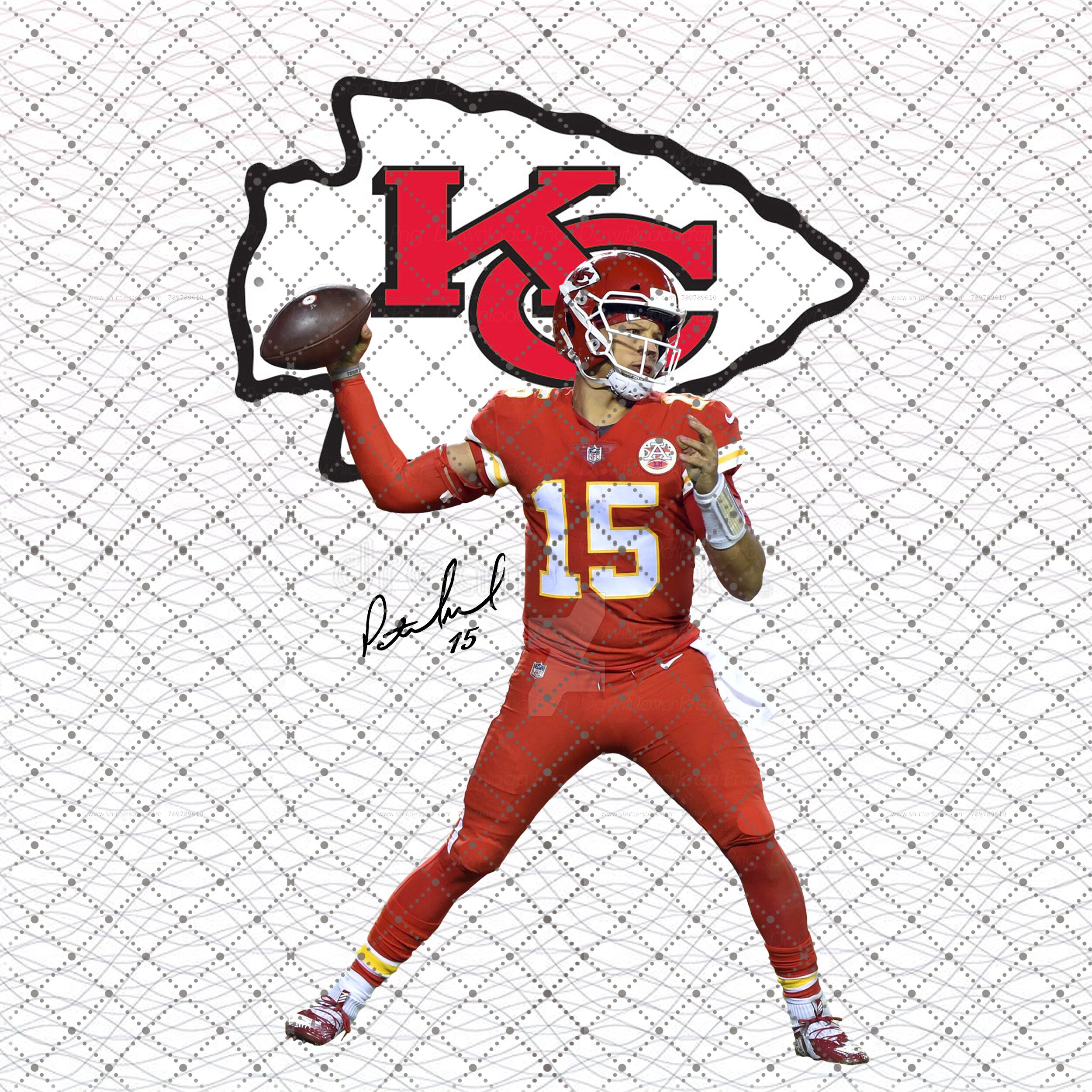 Patrick Mahomes II Kansas City Chiefs PNG Patrick Mahomes | Etsy