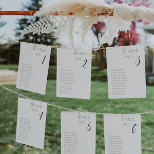 Wedding Seating Card Template, Minimalist Seating Plan, Editable, Instant Download, Modern Calligraphy, OLIVIA