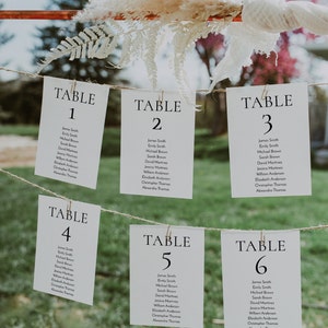 Wedding Seating Card Template, Minimalist Seating Plan, Editable, Instant Download, Modern Calligraphy, LEXI