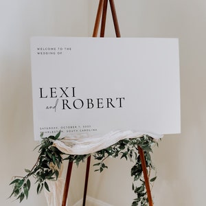 Wedding Welcome Sign, Minimalist Wedding Sign, Template Signage, Editable Large Wedding Sign, LEXI