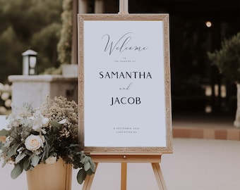 Wedding Welcome Sign Template, Minimalist Wedding Sign, INSTANT download, Large Wedding Sign, SAM