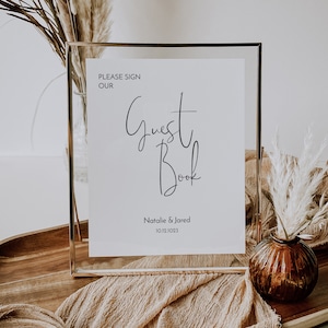 Modern Style Wedding Guest book Template, Please Sign Our Guest book Sign, Sign Our Guest Book, Minimalist Wedding Signage, NAT