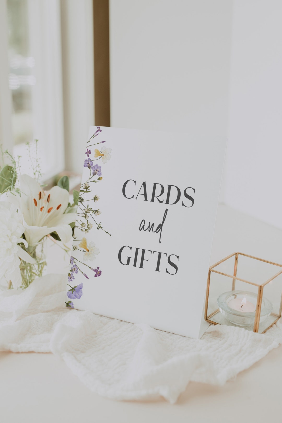 Gift Table Sign, Floral Bridal Shower Cards and Gifts Sign, Bridal ...