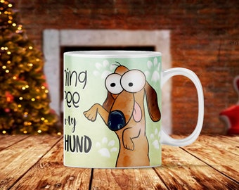 Taza de café con dibujo de perro salchicha, regalo para amantes de los perros