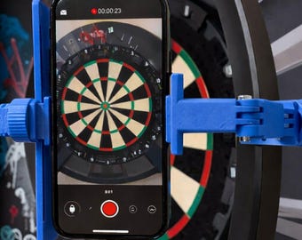 3D Printed Dartboard Camera Mount – Adjustable Phone Holder for Light Ring
