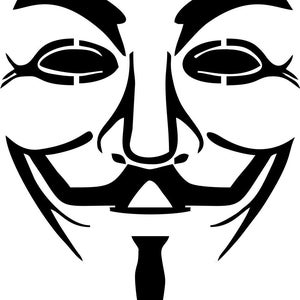 Car Sticker ANONYMOUS MASK Novelty Van Truck Bumper Window Boot V Vendetta Decal