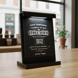 Personalised WiFi QR Code Sign | Scan To Connect Business Plaque