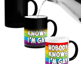 Nobody Knows I'm Gay Warmte van kleur veranderende mok